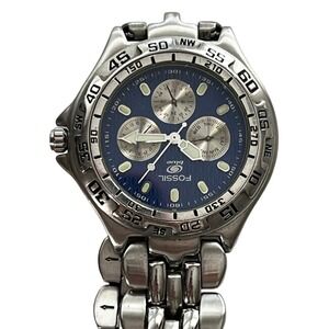 Fossil Blue Chronograph Men Watch Blue Dial Water Resistant BQ-3795 Stainless